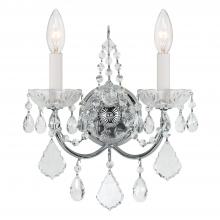  3222-CH-CL-SAQ - Imperial 2 Light Spectra Crystal Polished Chrome Sconce