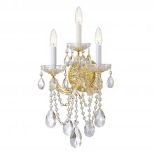 Crystorama 4423-GD-CL-SAQ - Maria Theresa 3 Light Spectra Crystal Gold Sconce