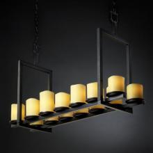 Justice Design Group CNDL-8769-14-CREM-MBLK - Dakota 14-Light Bridge Chandelier (Short)