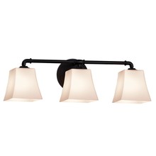 Justice Design Group FSN-8463-40-OPAL-MBLK - Bronx 3-Light Bath Bar