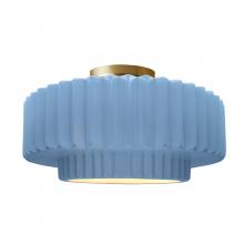 Justice Design Group CER-6375-SKBL-BRSS - Large Tier Pleated Semi-Flush