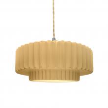 Justice Design Group CER-6553-MYLW-NCKL-BEIG-TWST - Medium Tier Pleated 1-Light Pendant