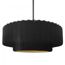 Justice Design Group CER-6555-CBGD-NCKL-RIGID - Large Tier Pleated 1-Light Pendant