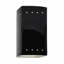 Justice Design Group CER-0925W-BKMT-LED1-1000 - Small LED Rectangle w/ Perfs - Open Top & Bottom (Outdoor)