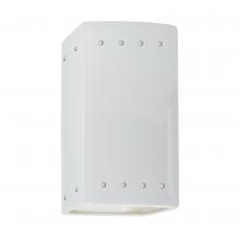 Justice Design Group CER-0925W-WHT-LED1-1000 - Small LED Rectangle w/ Perfs - Open Top & Bottom (Outdoor)