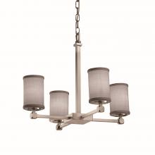 Justice Design Group FAB-8420-10-GRAY-NCKL - Tetra 5-Light Chandelier