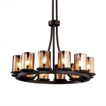 Justice Design Group FSN-8763-10-WEVE-DBRZ - Dakota 12-Light Ring Chandelier (Tall)