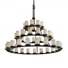 Justice Design Group POR-8714-10-SAWT-MBLK - Dakota 45-Light 3-Tier Ring Chandelier